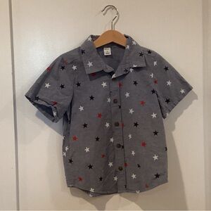 Old Navy Gray Star Button-Down Shirt